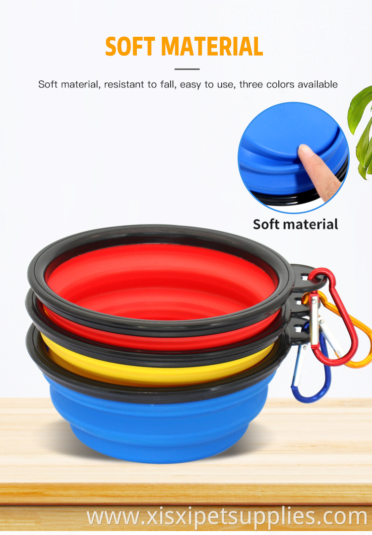Factory Wholesale Outdoor Travel Portable Foldable Dog Water Food Bowl Collapsible Pet Dog Bowl